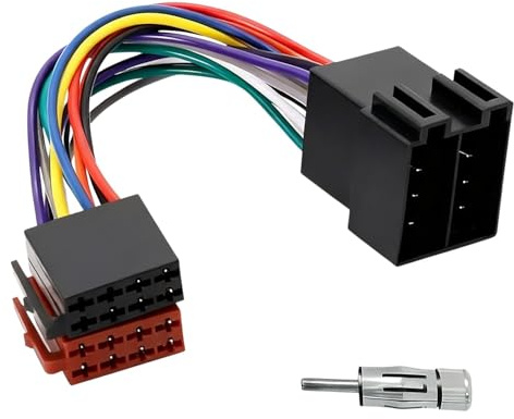 Autoradio Adapter, Universal Radio Adapter, ISO Stecker Autoradio, Auto Radio-Adapter, Antennenadapter, Klemme 15 + 30 Steckbar Verlängerung