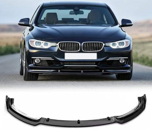 DIBON AUTO Front Bumper Lip Splitter for 2012-2018 BMW F30 F31 3 Series | 320i 328i 328d 330e 330i 335i 340i xDrive Base Bumper Air Dam Front Splitter Body Kit, Glossy Black Front Lip Spoiler