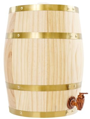 Dispenser per bevande, barile di legno da 10 l con rubinetto, botte di vino in legno di pino per conservare vino, whisky