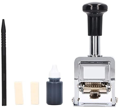 Adfaga 8-stelliger selbstfärbender Nummernstempel, automatische Nummerierungsmaschine mit Gehäuse aus Zinklegierung und komfortablem Gummigriff zum Stempeln von Bankbuchhaltungsdok