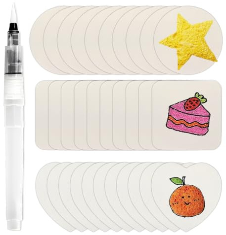 VEOIRXU 30 Pezzi Carta Da Disegno in Schiuma Magica Con Penne Ad Acqua 3D Pittura a Texture Pittura Magica Fai Da Te Tela Carta Artistica Divertente Creativo Forniture Per Bambini E Adulti (3 Forme)