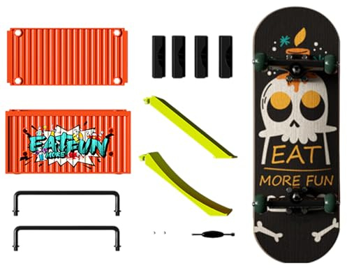 -15 cm skateboardset | Filler för barnfestpåsar - mini trä skateboard med ramper axlar kuddar barn leksaker presentförpackning rolig aktivitet
