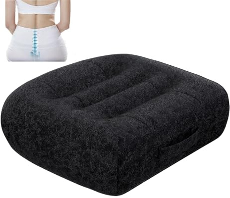 APTBJKUiU sittupphöjning för vuxna i bilen/sittupphöjning för förare/förarstolsdyna/plyschmaterial, 40 x 40 cm, ergonomisk sittdyna lämplig för bil, kontor, rullstol (svart)
