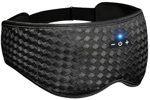 Antifaz Música - Malla Transpirable | Mascarillas - Antifaces Sueño Inalámbricos Correa Ajustable Bloqueo Luz Sin Presión 3D Contorneado Auriculares Incorporados Para Viaje Hogar Int