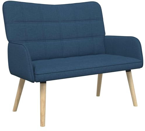ULUYYUC Zweisitzer Sofa Blau 115 x 61 x 87 cm - Modernes Loveseat Polstersofa aus Stoff mit Holzbeinen und Metallrahmen - Kompakte Couch für Wohnzimmer und Schlafzimmer
