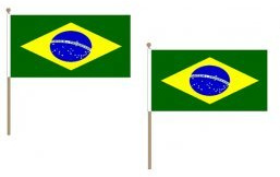 Tela de Brasil Nacional mano saludando bandera (12 unidades)