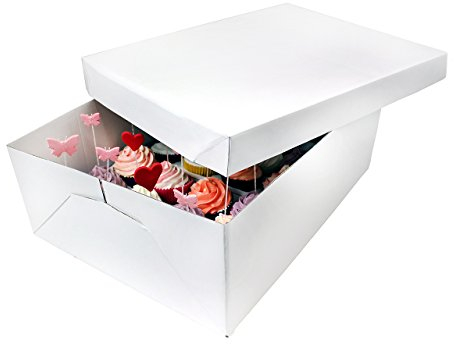 PME Scatola per Cupcake Extra Profonda per 24 Torte, Cartone, Bianco, 43 x 31 x 14 cm