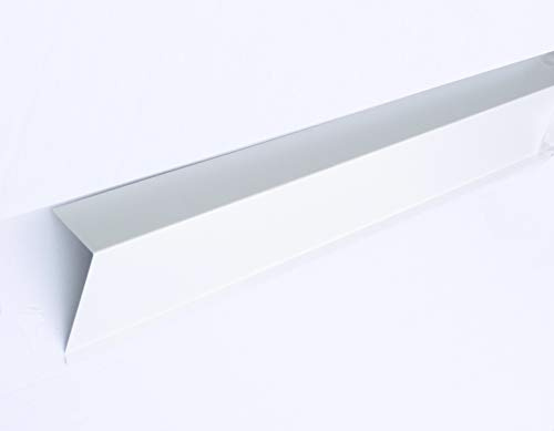 Ortgangblech Aluminium 0,8mm stark 60x125x2000mm | Ortgangwinkel 90° Dachabschlussblech RAL 9010 Weiß | Dachrandblech Kantblech Giebelblech Fassadenverkleidung Trapezblech Pfannenblech