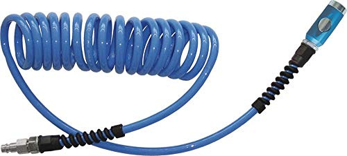 ewo Druckluft-Spiralschlauch Polyurethan, DN 7,4 Kupplung und Stecker, Schlauch-ø: 12 x 8 mm, Arbeitslänge: 3,5 m, Außen-ø: 80 mm, Arbeitsdruck: 16,0 bar