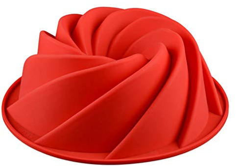 JasCherry 9.3 Large Spiral Round Shaped Silicone Pan DIY Moulds - Non Stick Cake Tin Silicone Bakeware Mold Tray for Anniversary Cake, Large Jelly, Loaf, Cheesecake, Bread #9