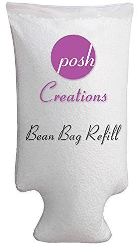 Posh Creations Foam Filling EPS Bean Bag Refill, 75 L, White with EZ-Pour Zipper Spout,