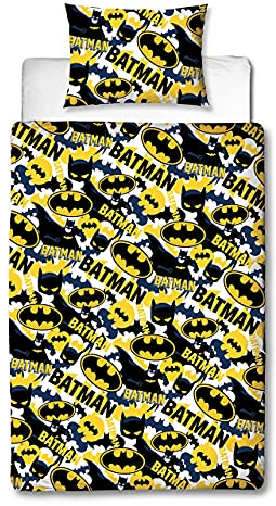 Batman Housse de couette officielle pour lit simple - Motif camouflage - Réversible - 2 faces - Produit officiel - Avec taie d'oreiller