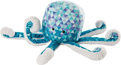 NICI Kuscheltier Oktopus 28cm in modischem Polygondruck & Strukturiertem Plüschmaterial – Oktopus Plüschtier für Mädchen, Jungen & Babys – Flauschiges Stofftier zum Kuscheln & Spielen, blau/türkis