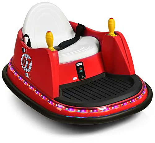 DREAMADE Autoscontri Elettrici per Bambini, Autoscontro Cavalcabile a Batteria con Telecomando in PP di Alta Qualità, Veicolo Ricaricabile con Luci, Clacson e Musica,Carico 20 kg, 75x57x42cm (Rosso)