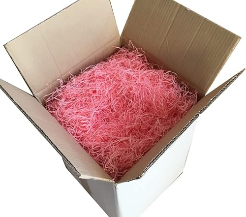 Nicoletti Truciolo di carta per ceste 1 kg Colore ROSA Paglia in carta kraft (fine 2mm) per confezioni natalizie pasquali paglietta cesti regalo imballo da riempimento