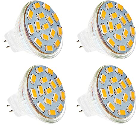 ShuoHui MR11 GU4 LED 3W Warmweiß 3000K, 120 Grad, 350LM, MR11 30W Halogen Ersatz, AC DC 12V-24V LED Einbaustrahler GU4 MR11 Warmweiss für Deckenleuchte, Nicht Dimmbar (4)