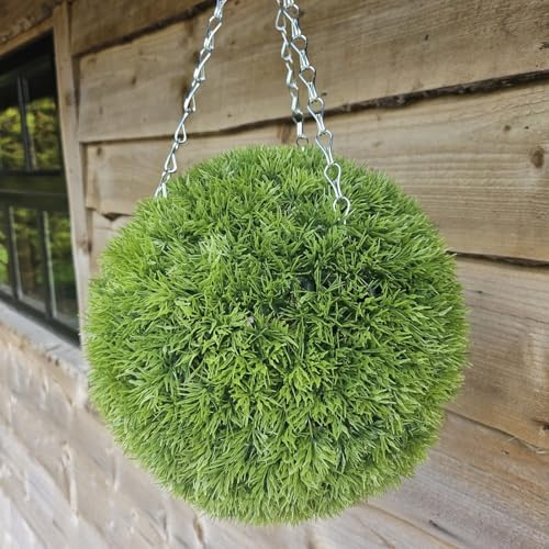 Best Artificial 38cm Moss Grass Hanging Basket Topiary Ball