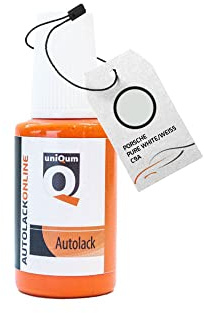 uniQum Autolack Lackstift fürs Auto für Porsche Pure White/Weiss C9A Autolack Reparatur 30 ml