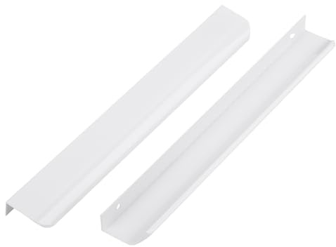 Ndjiloik 10 Stück Versteckter Türgriff Schrankgriffe Möbelgriffe Aluminiumlegierung für Kleiderschrank Tür Schubladen,Weiß,Gesamtlänge 300MM