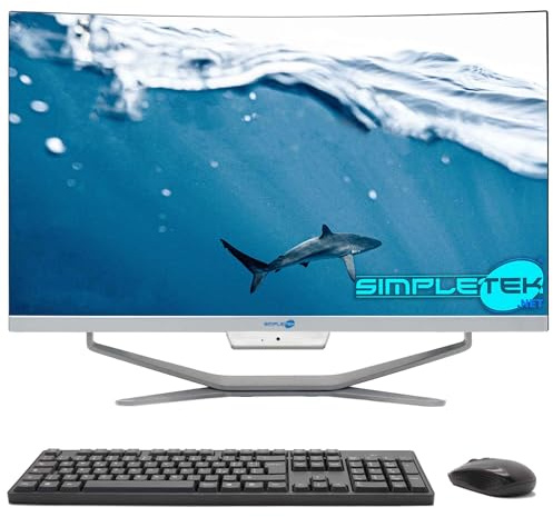 SIMPLETEK - PC All in One con pantalla curva de 24 FHD Core i7 hasta 3,60 GHz Windows 11 Pro Webcam integrada con ratón y teclado inalámbrico | 16 GB RAM SSD 960 GB