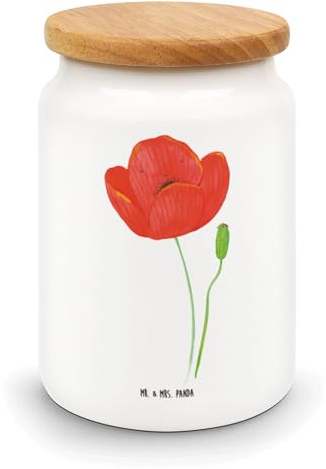 Mr. & Mrs. Panda Kaffeedose Blume Mohnblume - Geschenk, Selbstliebe, Garten, Motivation, Vorratsbehälter, Mohn, Respekt, behälter, tee, Religion, Dose, Keksdose
