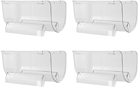 PRATYAHARA 4Pcs Refrigerator Wine Holder,Clear Stackable Plastic Wine Rack Storage Water Bottle Organizer Water Bottle for Fridge