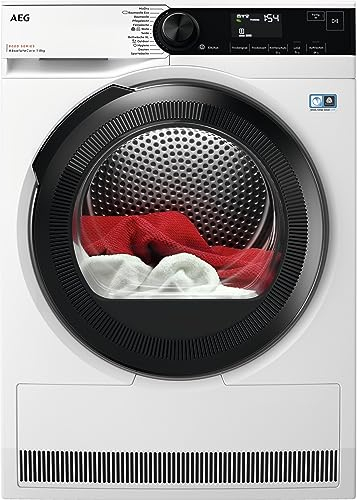 AEG Wärmepumpentrockner 8 kg, Testsieger der Stiftung Warentest, Serie 8000 AbsoluteCare - Wolle- und Seidetrocknung, C, Energiesparend, Trommelbeleuchtung, Knitterschutz, Schontrommel, TR8AMZ68