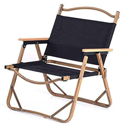 UNICOKA Campingstuhl Campingstuhl Campingstuhl Tragbarer Outdoor-Klappstuhl aus Aluminium mit Holzmaserung Sportstuhl Strandstuhl Schauspieler-Regiestuhl Klappstühle Outdoor-Angelstuhl (Farbe: B, Gr