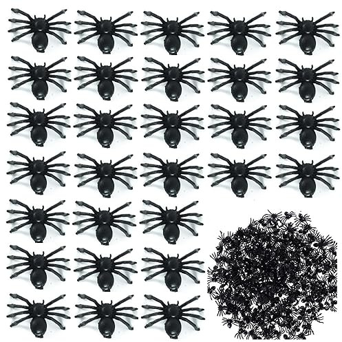 Spinnen,100 Stück Spider Modell, Wanfoou Kunststoff Spinnen Dekoration,Gruseliger Spinnen Streich Halloween Spinne Spielzeug für Halloween Party Narrentag Deko