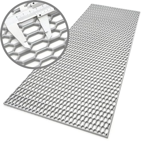 Grande griglia Racing Tuning 40 x 120 cm, in plastica ABS a nido d'ape in colori RAL (grigio RAL 9006)