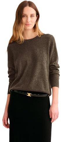 Women's Original Cashmere Crewneck Sweater (US, Alpha, Medium, Regular, Regular, Olive)