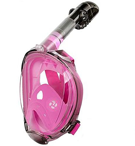 ZGYOZMNG Tauchmaske Vollgesichts-Antibeschlag-Panorama-Schnorchelmaske zum Tauchen und Schnorcheln (Pink S/M)