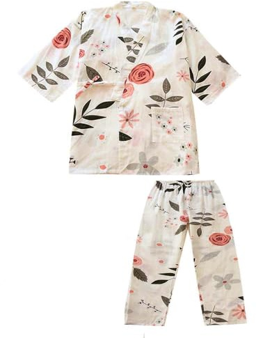 Vestido Tradicional Chino Estilo Kimono, Pijama Camisa y pantalón Corto, Ropa de Descanso de algodón, Conjunto de Bata de baño para Mujer, Multicolor, M
