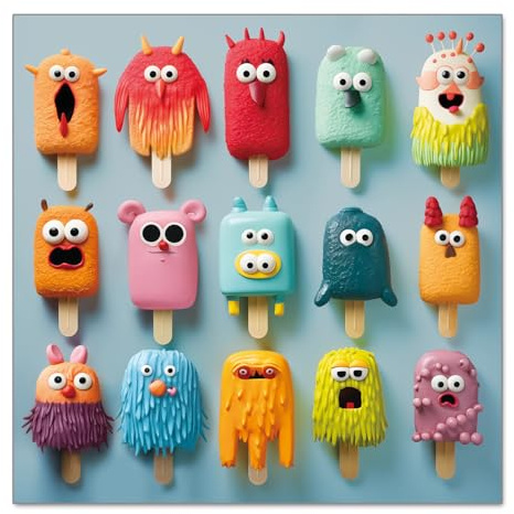 fishwisdom 500 Piece Jigsaw Puzzle for Adults and Teens and Kids Family Happy Time Gift Idea (Popsicle Monsters)