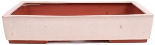 generisch Tokoname Bonsaischale von Youzan - 37 x 28 x 7.3 cm - eckig - Creme - 58141