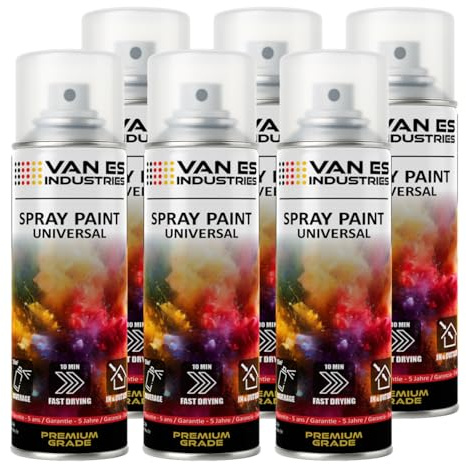 VE-INDUSTRIES Klarlack MATT | 6x 400ml – Acryl Sprühlack für Versiegelung | Transparenter Lack Spraydose | UV-beständig, wetterfest, schnelltrocknend für Holz, Metall, Hartkunststoff & mehr