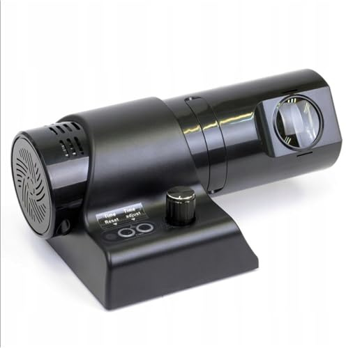 ZyKnaurral Sveglia con proiettore con Telecomando, Orologio analogico con proiezione a LED, quadrante con Numeri Romani e quadrante con Numeri Arabi commutabili, Rotazione di 180 Gradi,Black