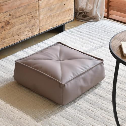 MPINGRTH Luxuriöses quadratisches Pu Leder Bodenkissen Vier Jahreszeiten wasserdichtes Bodenkissen Komfort EPP Partikel Tatami Sitzkissen für Yoga Wohnzimmer Balkon