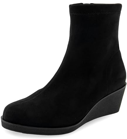 Aerosoles Women's BINNIE Ankle Bootie, BLACK FAUX SUEDE, 11M