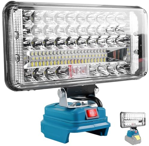 18V 90W Akku Lampe für Makita, 7500LM Led Arbeitsleuchte Tragbares Flutlichter Kabellose Zwei USB Aufladung 2 Hellig keitseinstellungen Lampe Für Autoreparaturen, Notfall Baustellen