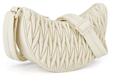 GSenhui Mezzaluna Crossbody Bag Nylon Trapuntato Puffy Borsa a tracolla da donna leggera Hobo Borsa a tracolla grande Marsupio Inverno Beige, Beige Puffy