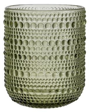 Baroni Home Set de 6 Verres en Verre Colorés et Décorés avec des Finitions en Relief 30 CL, Verres Élégants Lavables au Lave-Vaisselle, 8x8x10 cm, Vert