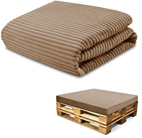 Amazinggirl Bezug für Schaumstoffplatte Palettenkissen Keilkissen Bodenmatratze Bezug: 120x80 cm - Ideal für Palettenmöbel & Bett Zertifikat Oeko-Tex Braun Lincoln