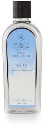 Ashleigh & Burwood Relax Wellbeing Lamp Fragrance | Patchouli & Sandalwood | 500ml | Made in the UK | Relaxing & Comforting Scent