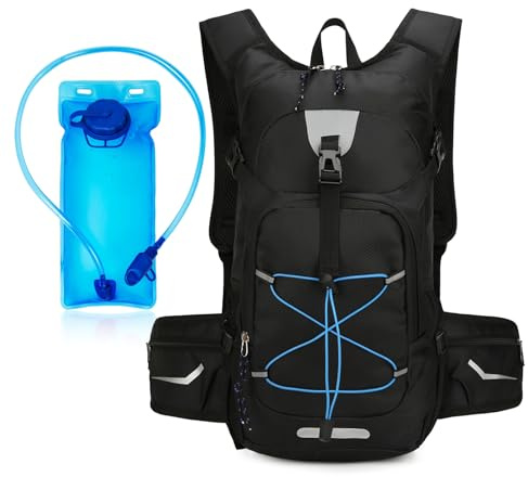 Samlonge 20L Zaino Idratazione con Vescica 2L, Zainetto Running Leggero Zaino Trail Running Donna Uomo Zaino con Sacca Idrica per Corsa MTB Ciclismo Maratona Trekking Trail, Zaino Acqua Unisex Adulto