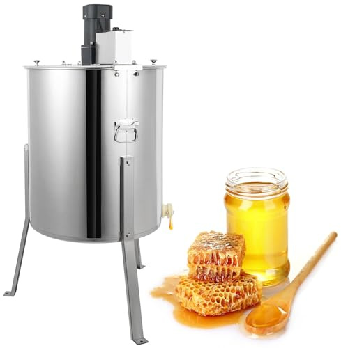 Extractor eléctrico de miel, giratorio de acero inoxidable con motor de velocidad ajustable, equipo centrífugo para colmenar y uso agrícola
