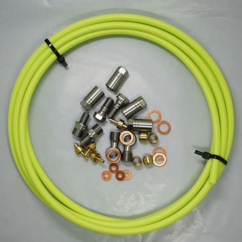 Hydraulischer Scheibenbremsschlauch für Hebel, Banjo, Hope, für Fahrrad, Vorderrohr, Hinterradbremssättel plus Bremsverbinder, 25 m Set und ABS Plus Metall (grün)