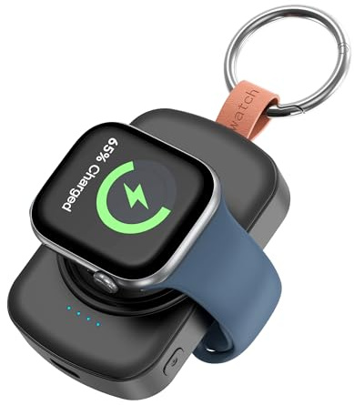 Portable Charger for Apple Watch 1800mAh | with Keychain Travel Charger for Apple Watch Series 11/10/9/8/7/6/5/4/3/2/1/SE/Ultra/Ultra 2,Magnetic Fast Charging (Black)