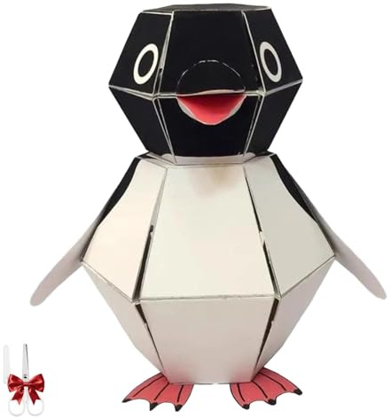 Bastelset „Hüpfender Pinguin-Freund“, Pinguin-Bastelset aus Papier for DIY-Kunst- und Bastelprojekte – Interaktives Bastelmaterial for Weihnachtsbastelaktivitäten – for Erwachsene und Kinder(1pc)