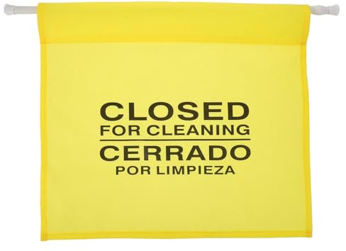PACKOVE Reinigung Geschlossen Türschild Ausziehbar Gelb Wetterfestes Sicherheits Hinweisschild Zweisprachig Deutsch/englisch Verstellbar für Badezimmertüren Wiederverwendbar